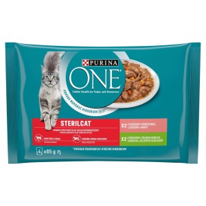 Purina One Sterilcat mokra karma dla kota łosoś i indyk w sosie 4x85g