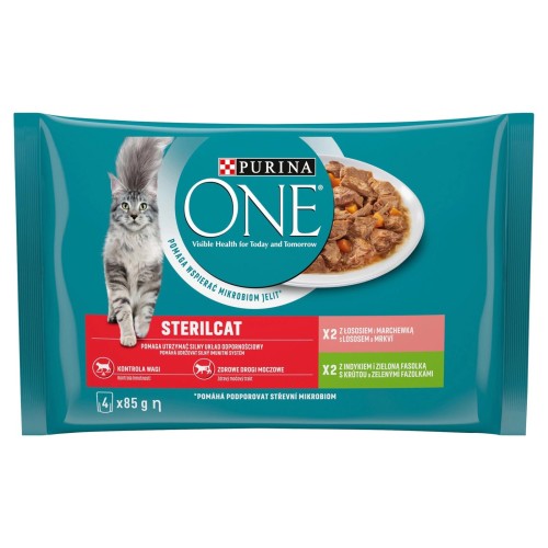 Purina One Sterilcat mokra karma dla kota łosoś i indyk w sosie 4x85g
