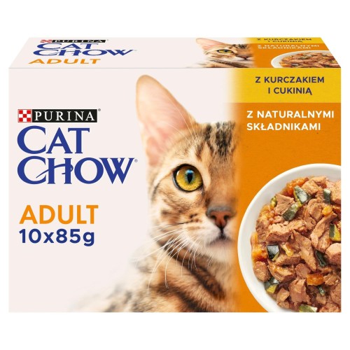 Karma mokra dla kota Purina Cat Chow Adult Kurczak Cukinia Multipack 10x85g