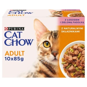Purina Cat Chow Adult karma dla kotów łosoś fasolka w galaretce 10 x 85 g