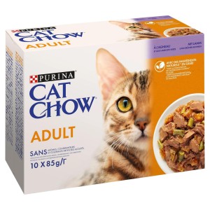 Cat Chow Adult karma dla kotów z jagnięciną i fasolką w galaretce 10x85g