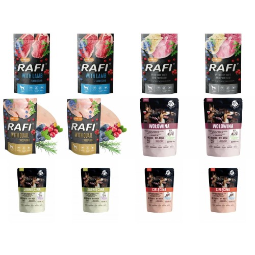 DOLINA NOTECI RAFI PET REPUBLIC Karma mokra dla psa MIX Smaków 12 x 500g