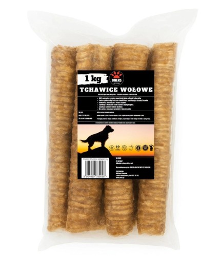 ONERS Naturalny przysmak dla psa Tchawice wołowe 30cm 1kg