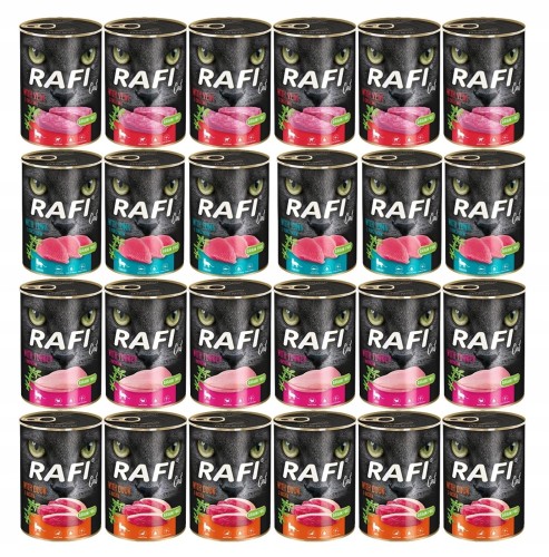 RAFI KARMA DLA KOTÓW MIX SMAKÓW 400G X 24