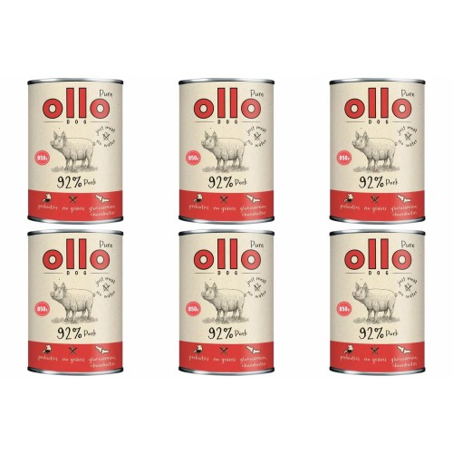 6x OLLO PURE WIEPRZOWINA 850G KARMA MOKRA DLA PSA
