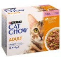 4x Purina Cat Chow Adult karma dla kotów łosoś fasolka w galaretce 10 x 85 3
