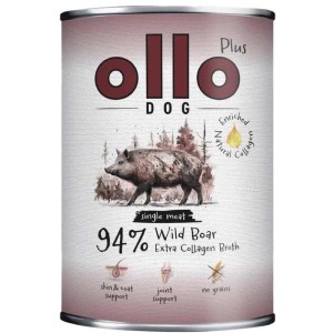 Mokra karma dla psa OLLO PLUS DZIK + KOLAGEN 800G