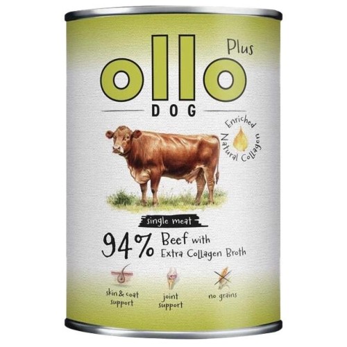 Mokra karma dla psa OLLO PLUS WOŁOWINA + KOLAGEN 800G