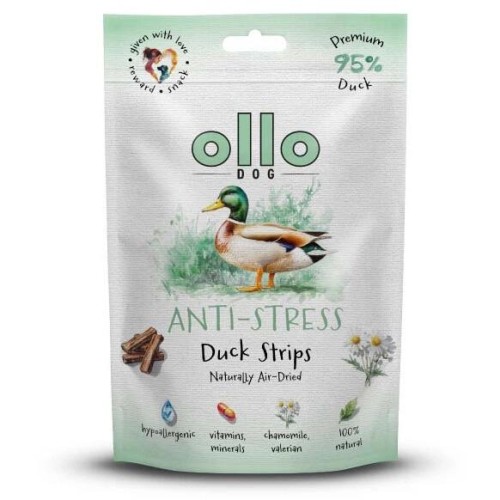Przysmak dla psa Ollo AIR-DRIED ANTI STRESS SOFT STRIPS KACZKA 80g