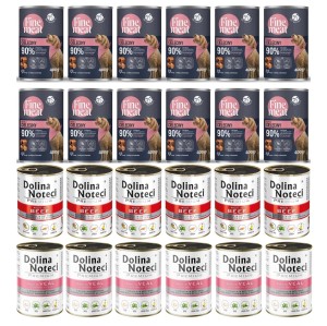 Mokra karma dla psa DOLINA NOTECI Premium FineMeat MIX smaków 24x400