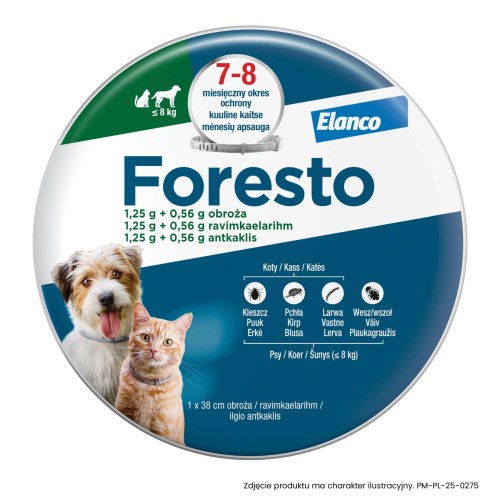 Foresto Obroża dla psa lub kota poniżej 8kg 38cm