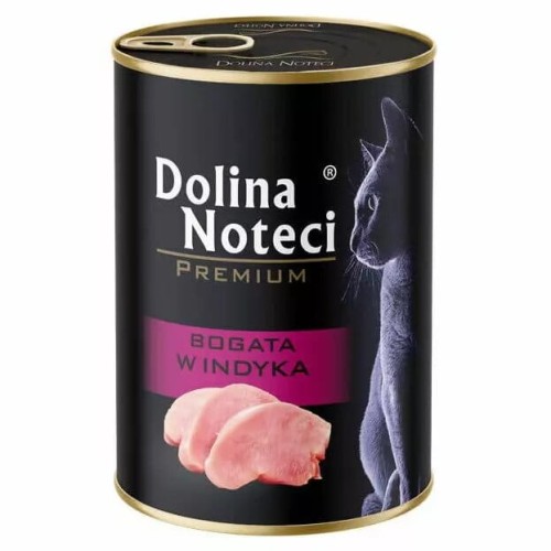 Mokra karma dla kota bogata w indyka 400g Dolina Noteci Premium