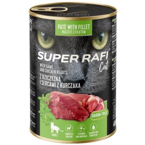 Karma Super Rafi dla kota z dziczyzną i sercami kurczaka 400g