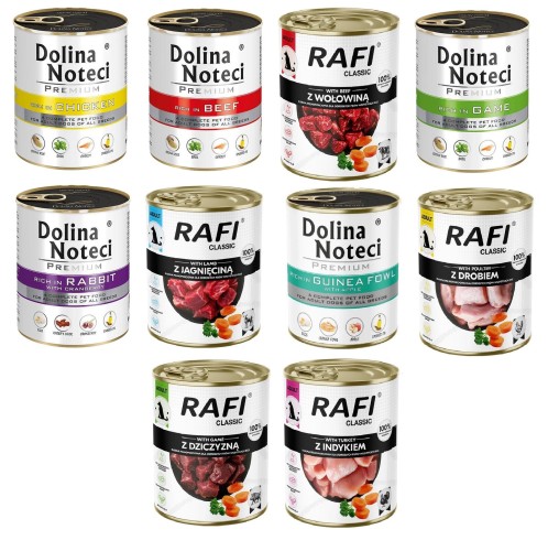 DOLINA NOTECI PREMIUM RAFI MIX SMAKÓW 10x 800g BEZ RYB