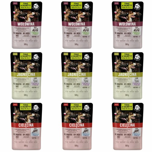 Pet Republic dla psów średnich i dużych - MIX 3 smaków 9x500g