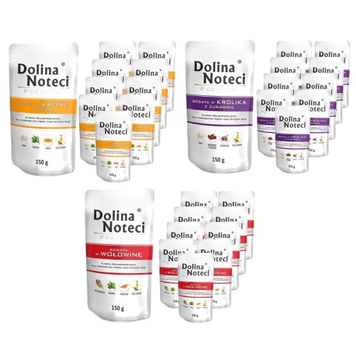 Mokra karma dla psa Dolina Noteci Premium MIX SMAKÓW 30x150 g