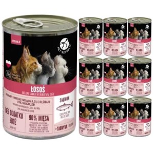 PetRepublic karma mokra dla KOTA KAWAŁKI MIĘSA W SOSIE łosoś STERIL 10x400G