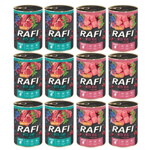 RAFI DOLINA NOTECI JUNIOR KARMA DLA PSA MIX 12X400G PUSZKA