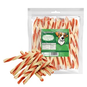 PRZYSMAKI DLA PSA SANDWICH MIĘKKIE PASKI KACZKA RYBA 500G +10% GRATIS