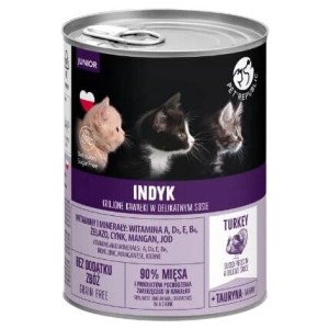 PetRepublic Junior bezzbożowa mokra karma dla kociąt 400g indyk w sosie