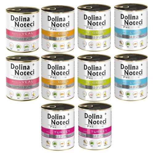 DOLINA NOTECI karma psa puszka MIX SMAKÓW 10x 800g