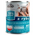 8x FRENDI Puszka karma mokra dla kota kawałki w sosie z rybą 800g - 70% mię 2