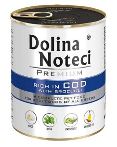 Dolina Noteci Premium Dorsz z Brokułami 800g Karma Mokra Pies