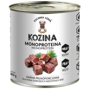 MOKRA KARMA DLA PSÓW KOZINA MONOPROTEINOWA 800G KUCHNIA SZEFA