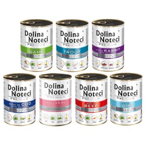 Mokra karma dla psa Dolina Noteci Premium Mix smaków 7 x 400 g bez drobiu