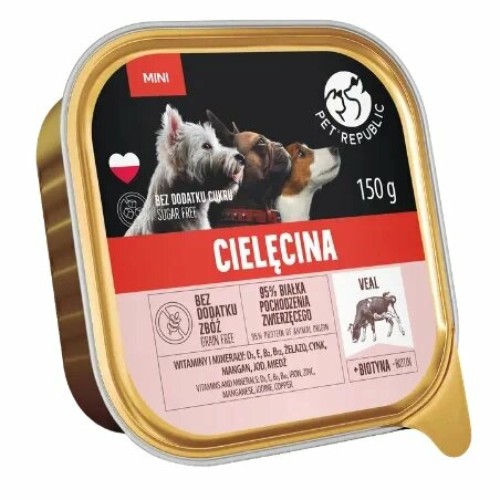 PetRepublic karma mokra dla psa z cielęciną mielonka 300g