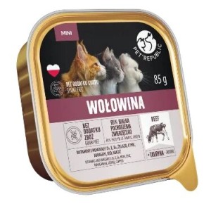 PetRepublic karma mokra dla kota z wołowiną mielonka 85g