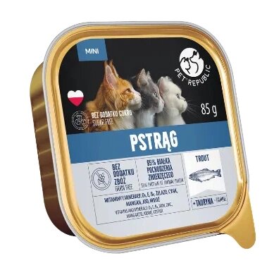 PetRepublic karma mokra dla kota z pstrągiem mielonka 85g