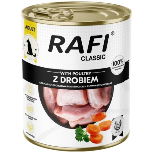 Mokra karma dla psa Rafi Classic z drobiem 800g
