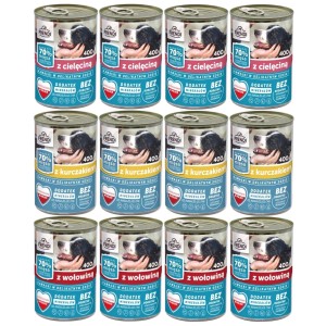 Mokra karma dla psa FRENDI MIX smaków 12x400g