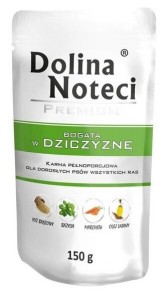 Mokra karma dla psa Dolina Noteci Premium bogata w dziczyznę saszetka 150 g