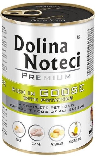 Mokra karma dla psa Dolina Noteci Premium bogata w gęś z ziemniakami 400g