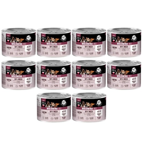 PetRepublic karma mokra dla psa RASY MINI wołowina kawałki w SOSIE 10x200g