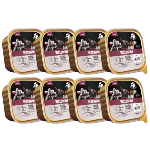 PetRepublic karma mokra dla psa z wołowiną mielonka zestaw 8x300g 65% MIĘSA