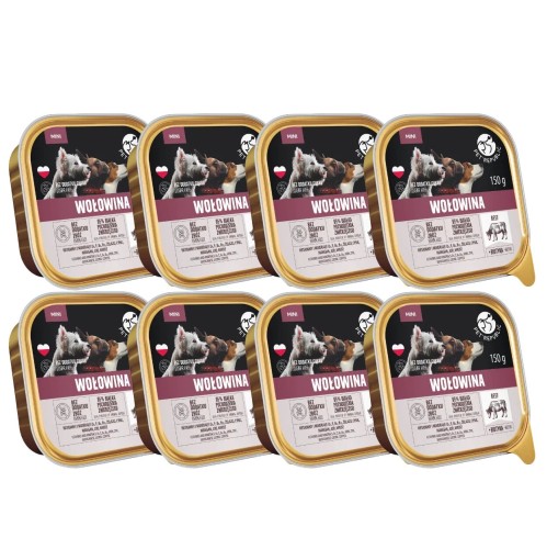 PetRepublic karma mokra dla psa z wołowiną mielonka ZESTAW 8x150g