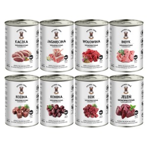 Karma dla Dorosłego Psa Mokra KUCHNIA SZEFA Monoproteinowa Mix Smaków 8x400