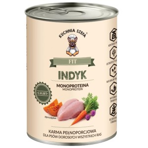 Mokra karma dla psów LIGHT FIT INDYK MONOPROTEINOWA 400g KUCHNIA SZEFA