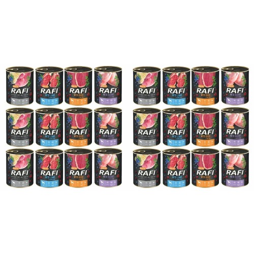 2x KARMA DLA PSÓW zestaw RAFI MIX SMAKÓW 800G X 12