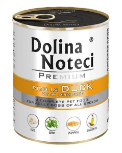 Dolina Noteci Premium mokra karma dla psa bogata w kaczkę z dynią 800 g