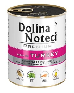 Mokra karma dla psa Dolina Noteci Premium bogata w indyka 800g