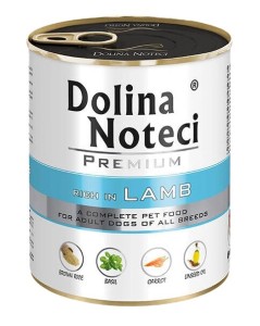 Mokra karma dla psa Dolina Noteci Premium bogata w jagnięcinę puszka 800 g