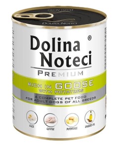 Mokra karma dla psa Dolina Noteci Premium bogata w gęś z ziemniakami 800g