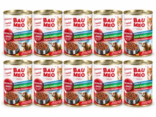 BAU MEO Premium Karma Mokra dla Kota z Łososiem w Sosie 10 × 400 g